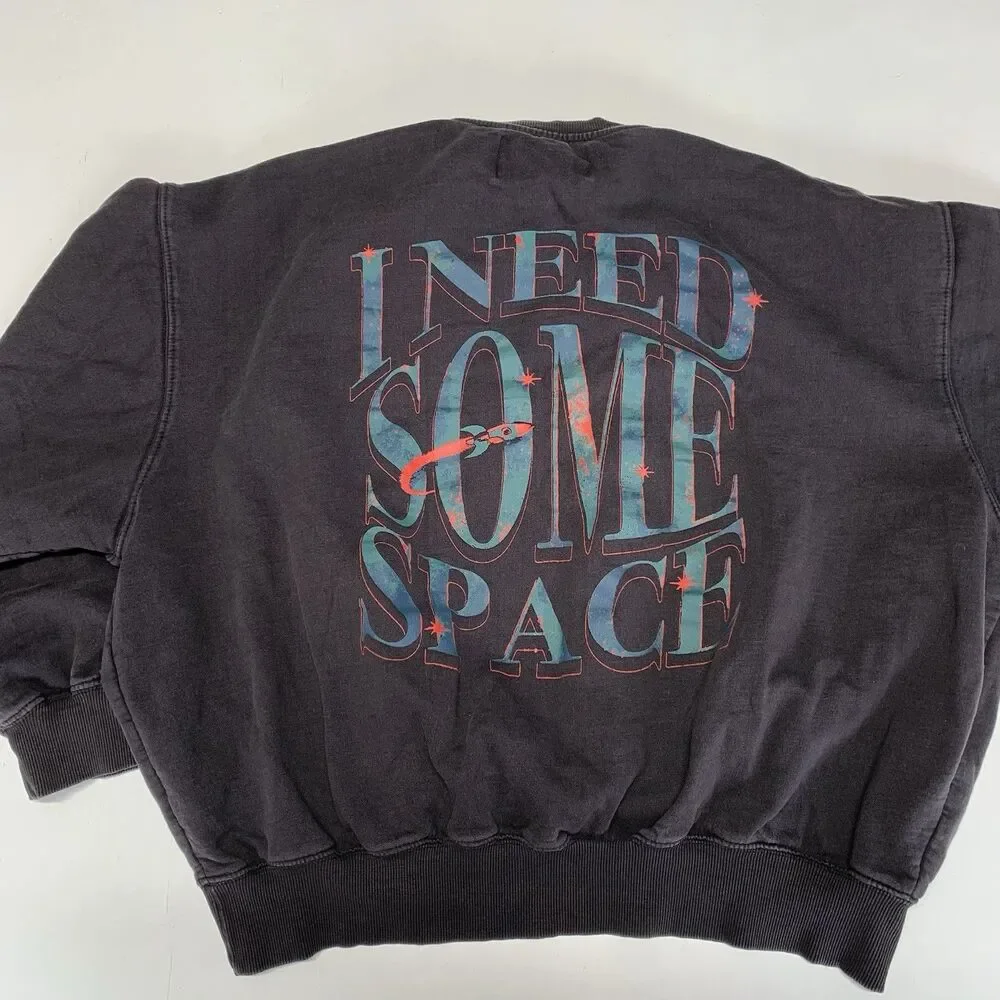 Urban Outfitters Wilder I Need Space Pullover Sweatshirt Sold Out Sz M Oversized - Picture 9 of 11